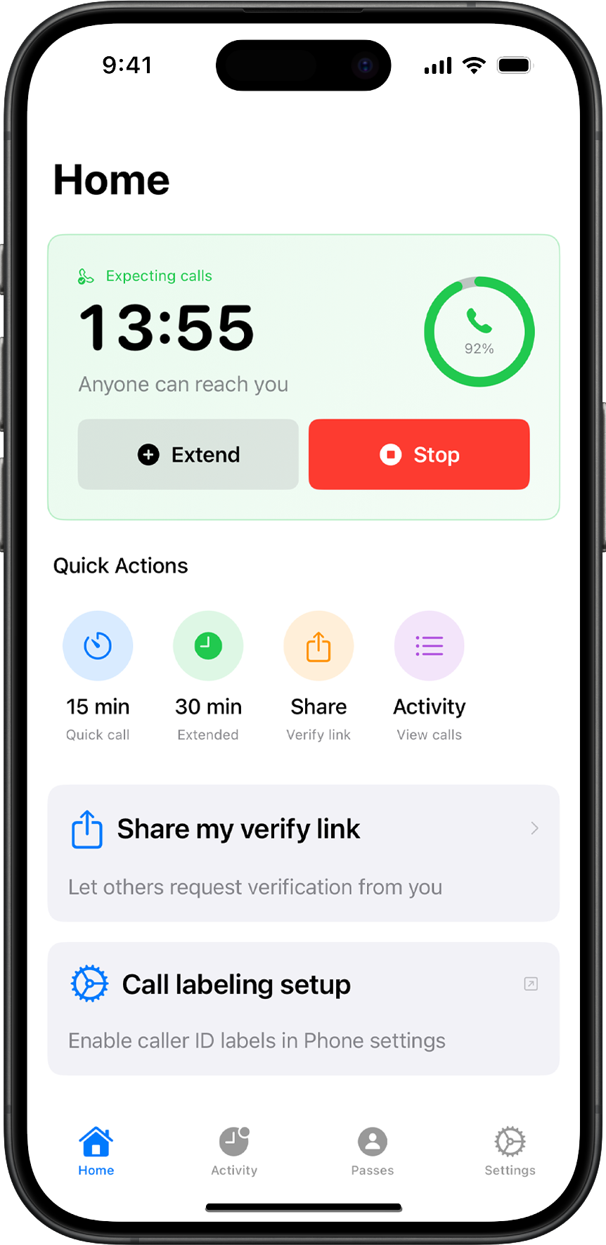 verifd iOS app – Activity screen