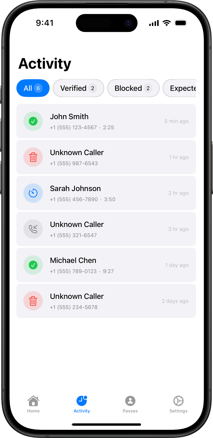 verifd iOS app – Home screen